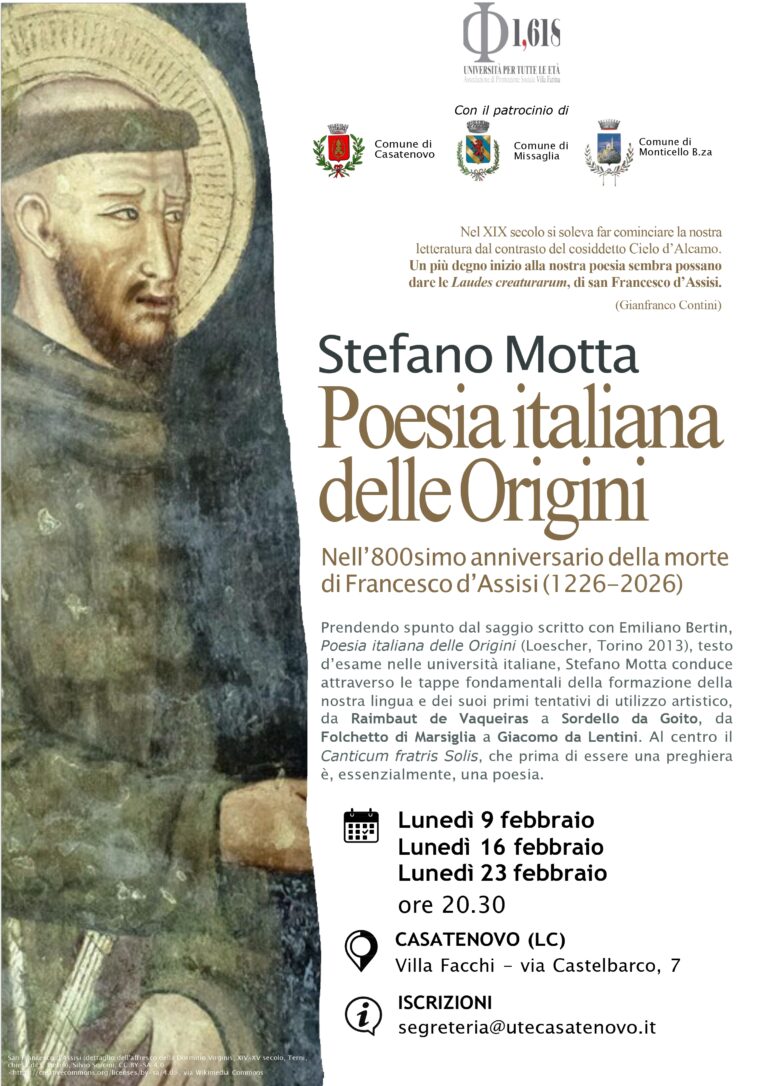 Poesia italiana delle Origini – Nell’800simo anniversario della morte di Francesco d’Assisi (1226-2026)