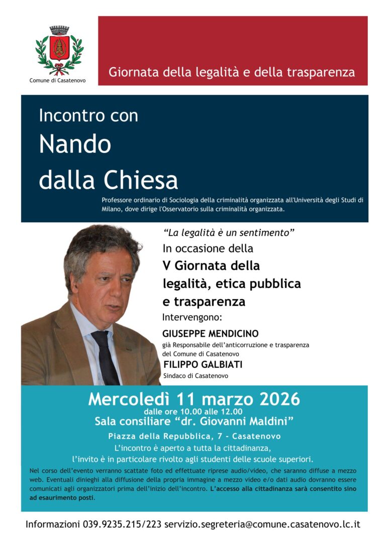 V° Giornata della legalità, etica pubblica e trasparenza