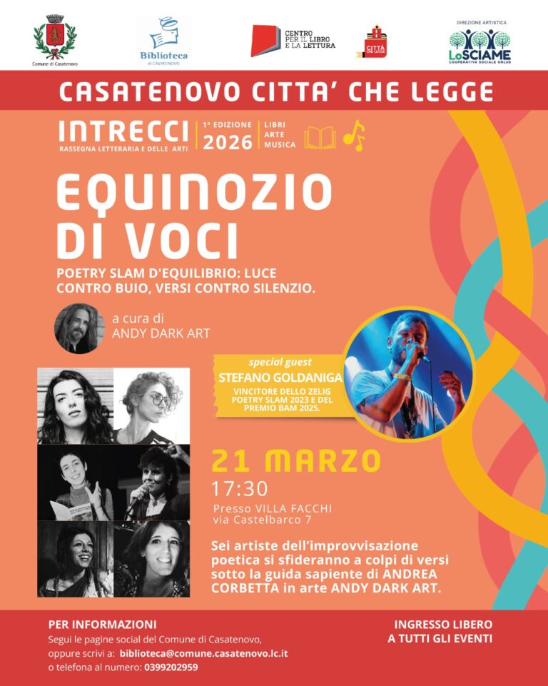 21 marzo – Intrecci. Libri, Arte, Musica – Rassegna letteraria e delle arti – Poetry slam