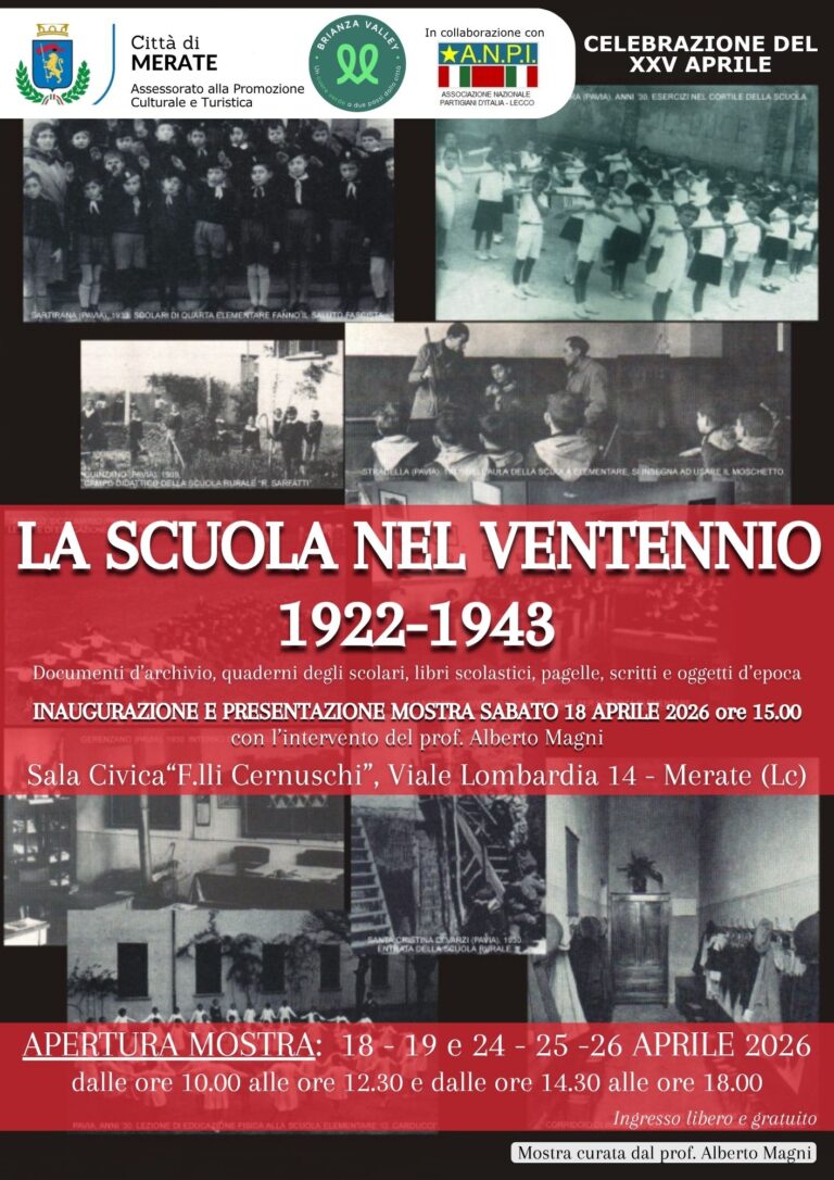LA SCUOLA NEL VENTENNIO 1922 – 1943. Documenti d’archivio, quaderni degli scolari, libri scolastici, pagelle, scritti e oggetti d’epoca