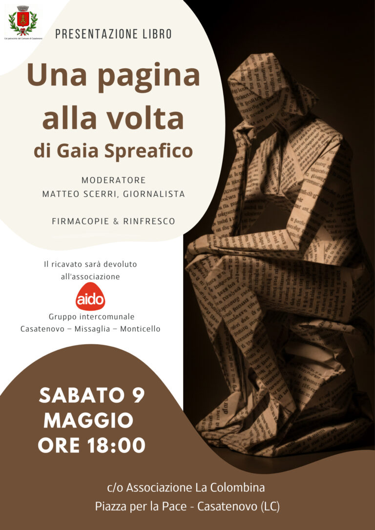 Presentazione del libro “Una pagina alla volta” di Gaia Spreafico