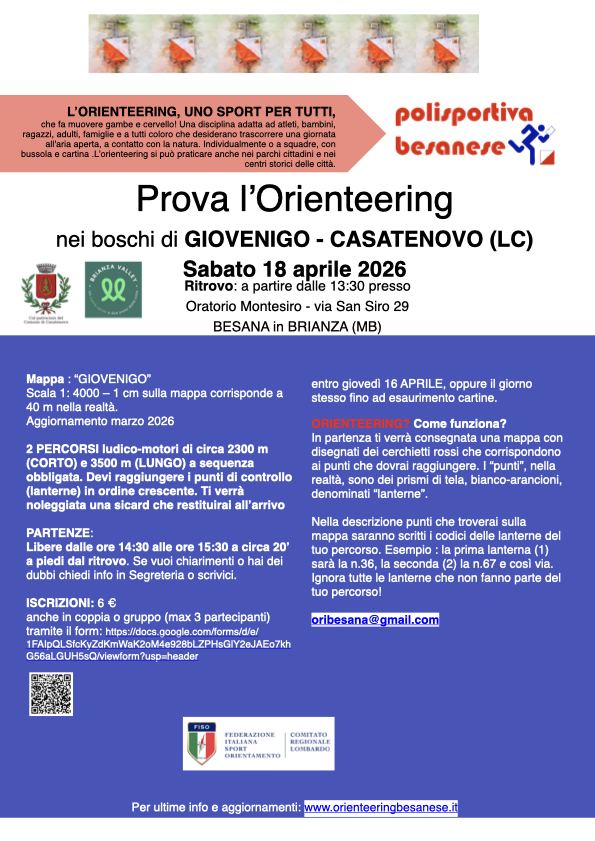 Prova l’orienteering – ASD Polisportiva Besanese