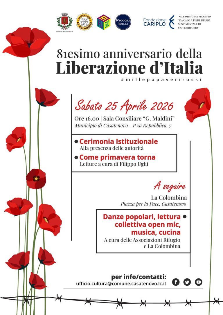 81° Anniversario della Liberazione d’Italia – 25 aprile 2026