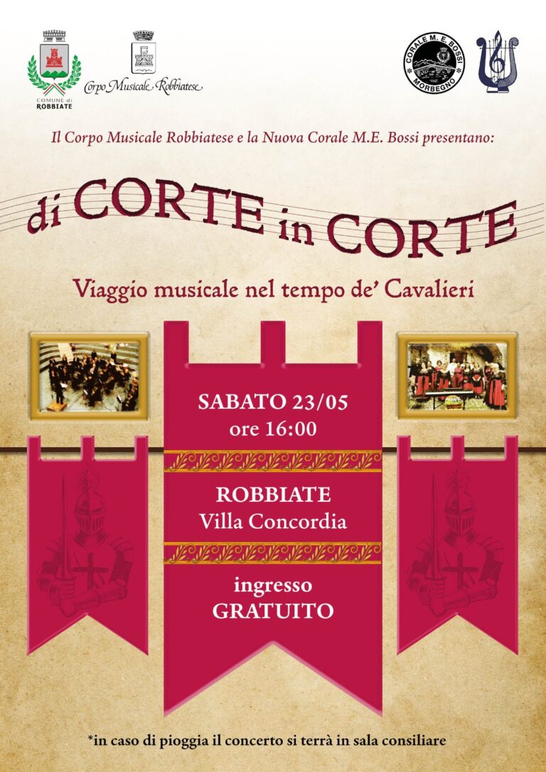 Di Corte in Corte – Viaggio musicale nel tempo de’ cavalieri – Villa Concordia Robbiate