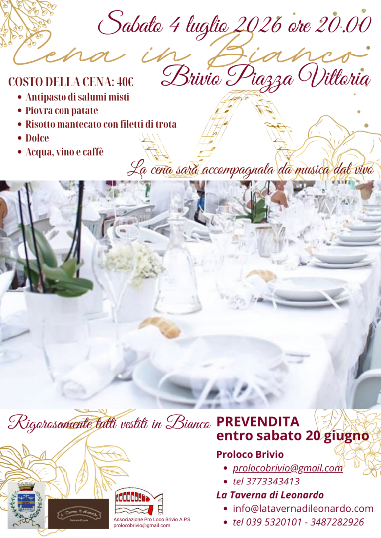 CENA IN BIANCO IN PIAZZA VITTORIA