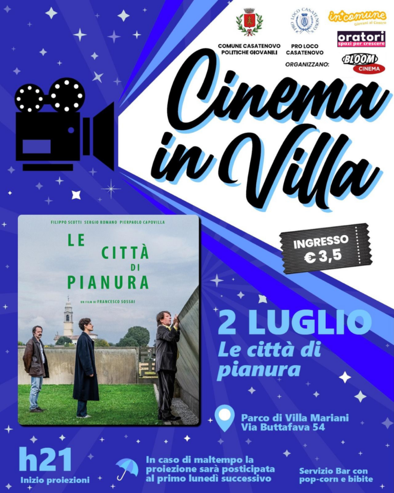 Cinema in Villa – 2 luglio – Le città di pianura