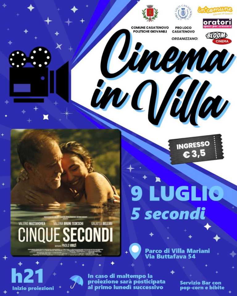Cinema in Villa – 9 luglio – Cinque secondi