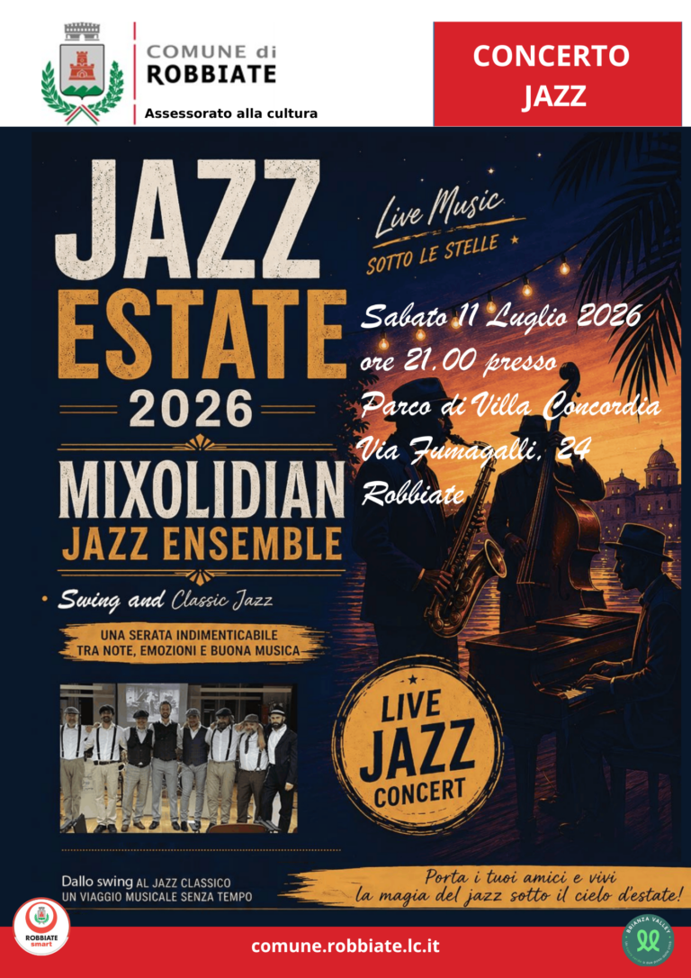 JAZZ ESTATE 2026 – 11 luglio – Robbiate