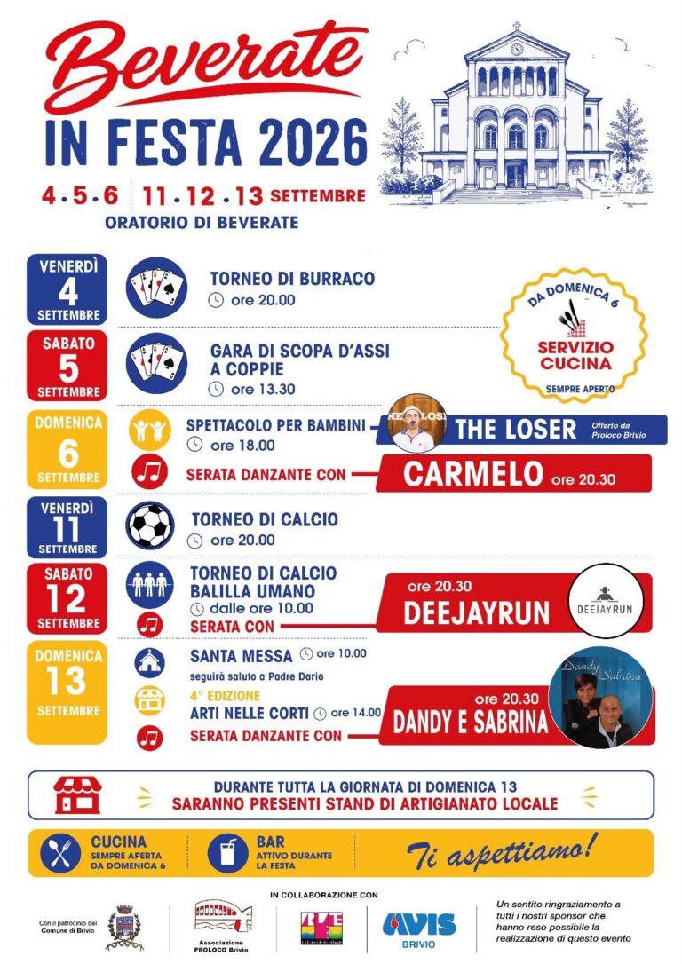 BEVERATE IN FESTA 2026