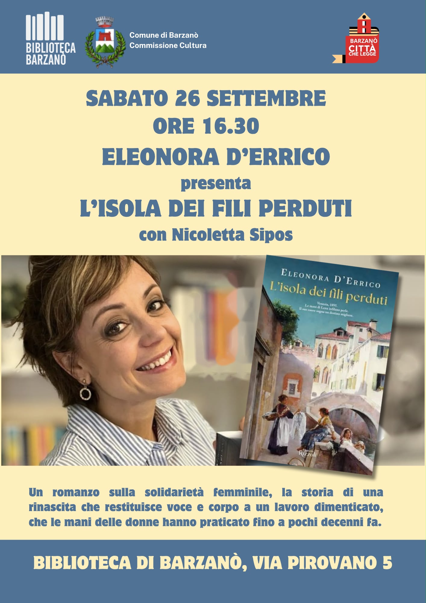 Eleonora D'Errico presenta "L'isola dei fili perduti"