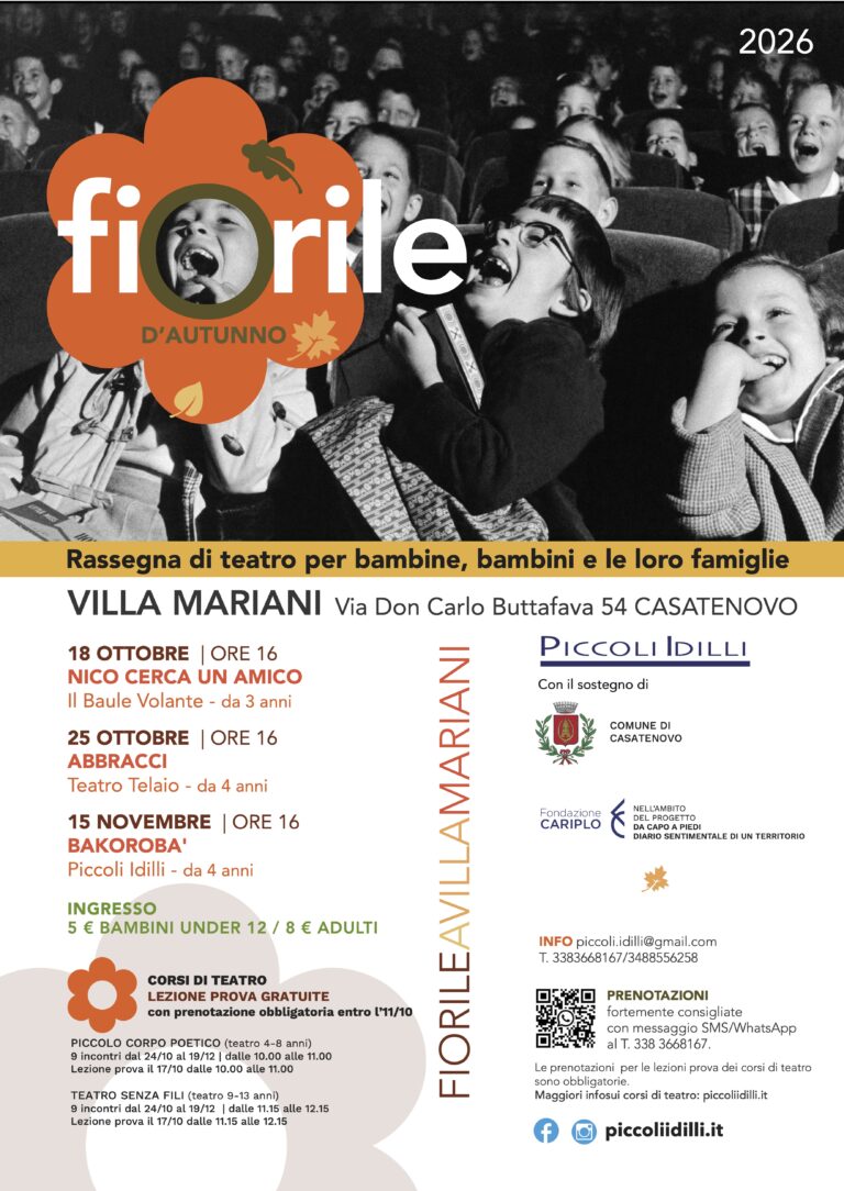 Fiorile d’Autunno – 15 novembre – Rassegna di teatro per bambine, bambini e le loro famiglie