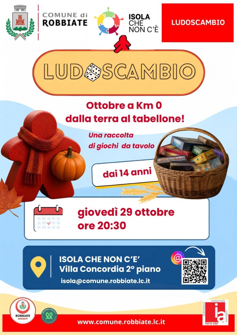 Ludoscambio Ottobre – 29 ottobre