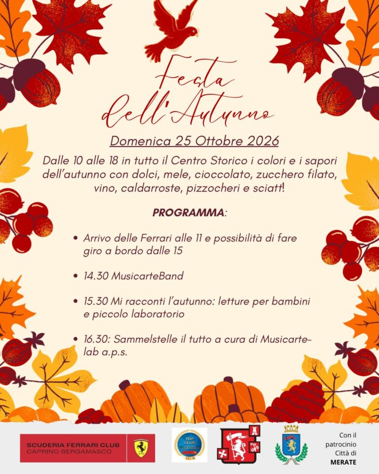 FESTA DELL’AUTUNNO 25 OTTOBRE 2026
